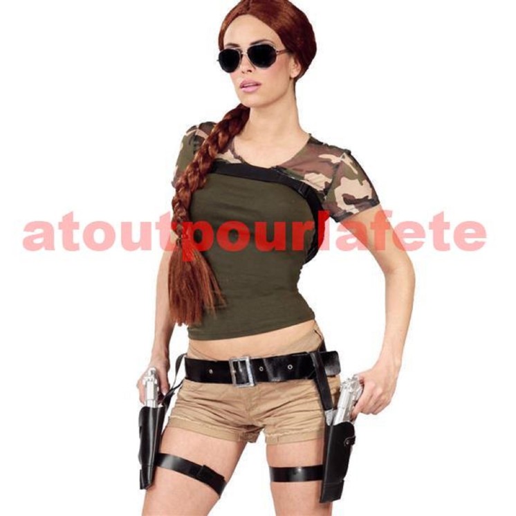 Holster Lara Croft double avec ceinture et pistolet (2)
