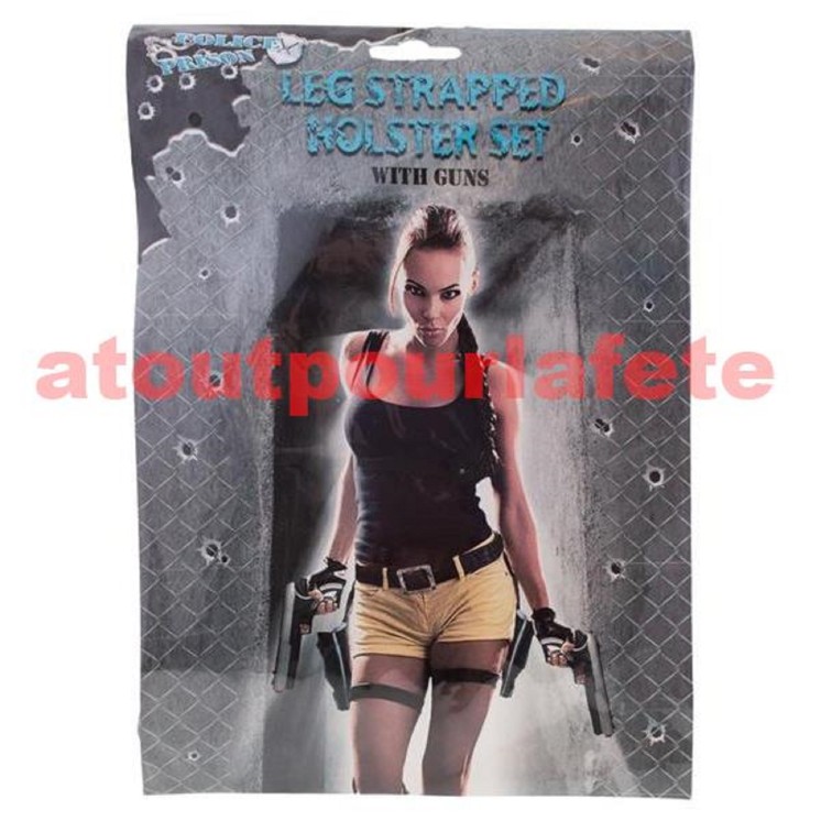 Holster Lara Croft double avec ceinture et pistolet (2)