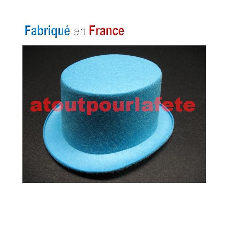 Chapeau de Conscrit Gibus Haut de Forme blanc adulte sans ruban