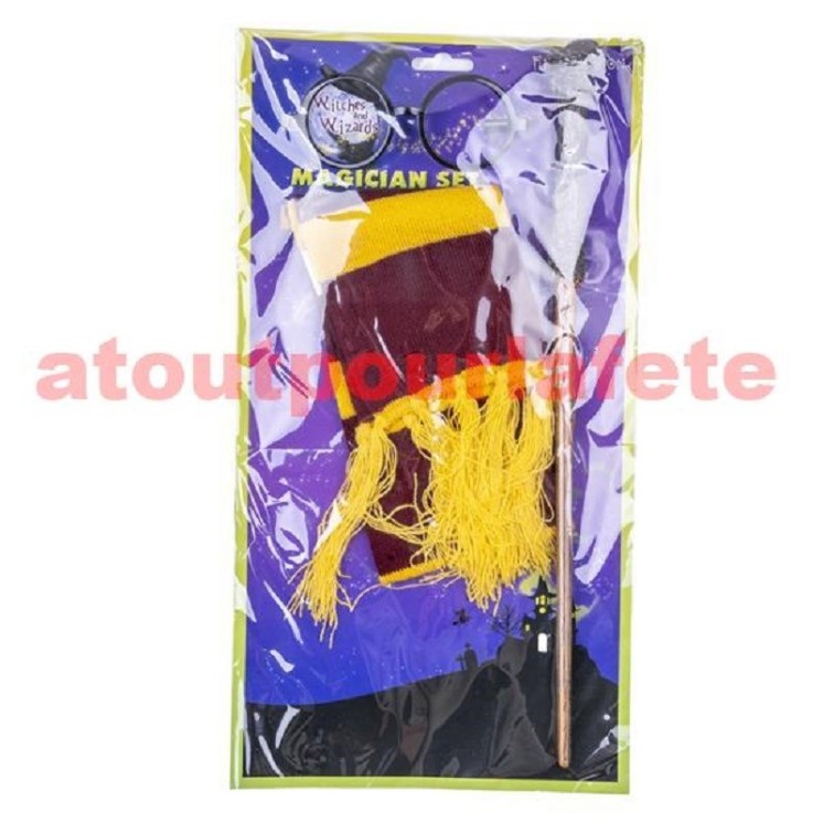 Set de magicien, Harry Potter, 3 pièce (écharpe- lunette- baguette)