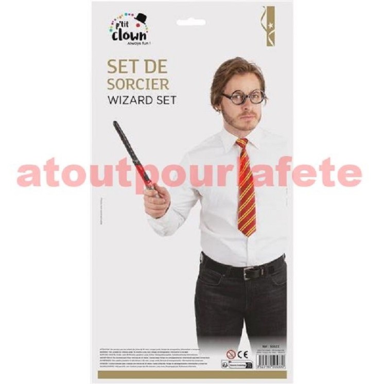 Set de magicien, Harry Potter, 3 pièce (écharpe- lunette- baguette)