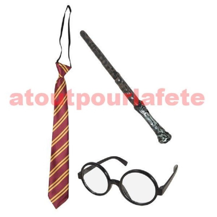Set de magicien, Harry Potter, 3 pièce (écharpe- lunette- baguette)