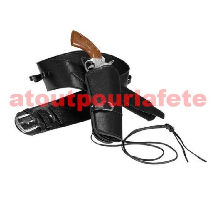 Holster double avec ceinturon noir luxe