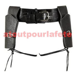 Holster double avec ceinturon noir luxe