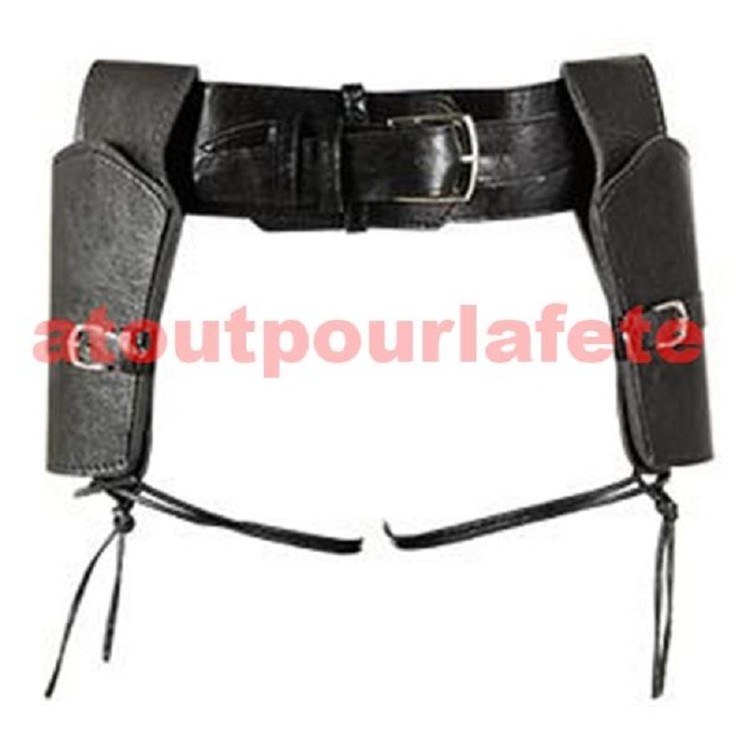 Holster double avec ceinturon noir luxe