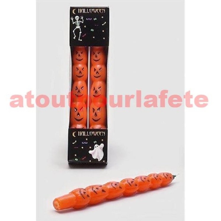 Bougie Citrouille pour décoration d' Halloween (boite de 2)