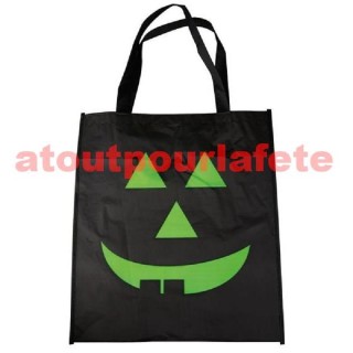 Sac tissu visage citrouille - 35 x 55 cm (coloris aléatoire)