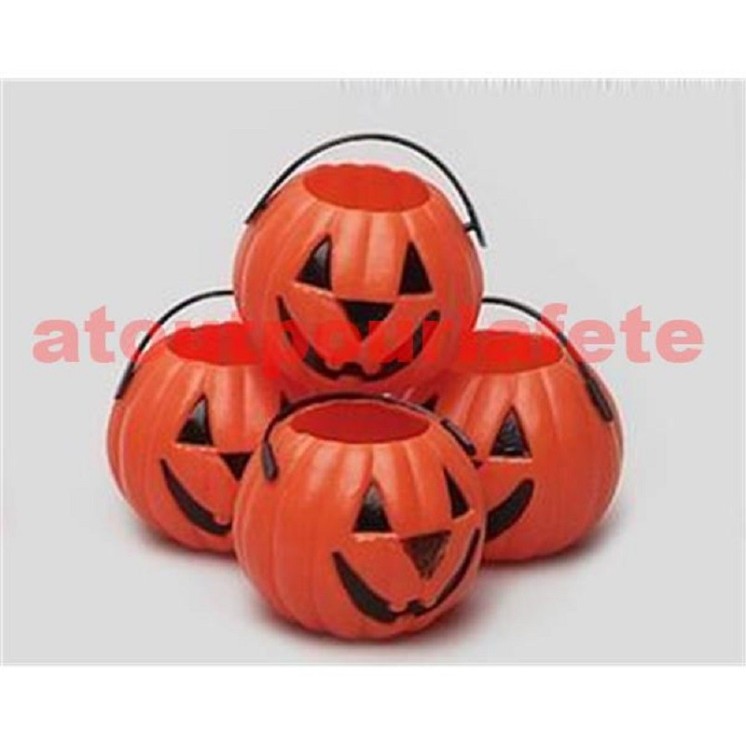 Décoration d'halloween: Sachet de 4 Pots Citrouille 7cm