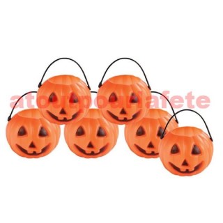 Décoration d'halloween: Sachet de 6 Pots Citrouille 7cm