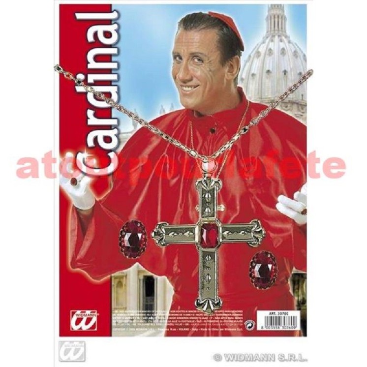 Parure de bijoux de Cardinal (Collier avec croix + 2 Bagues)