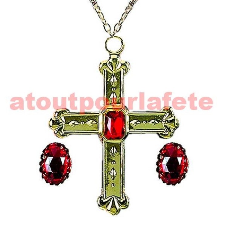 Parure de bijoux de Cardinal (Collier avec croix + 2 Bagues)