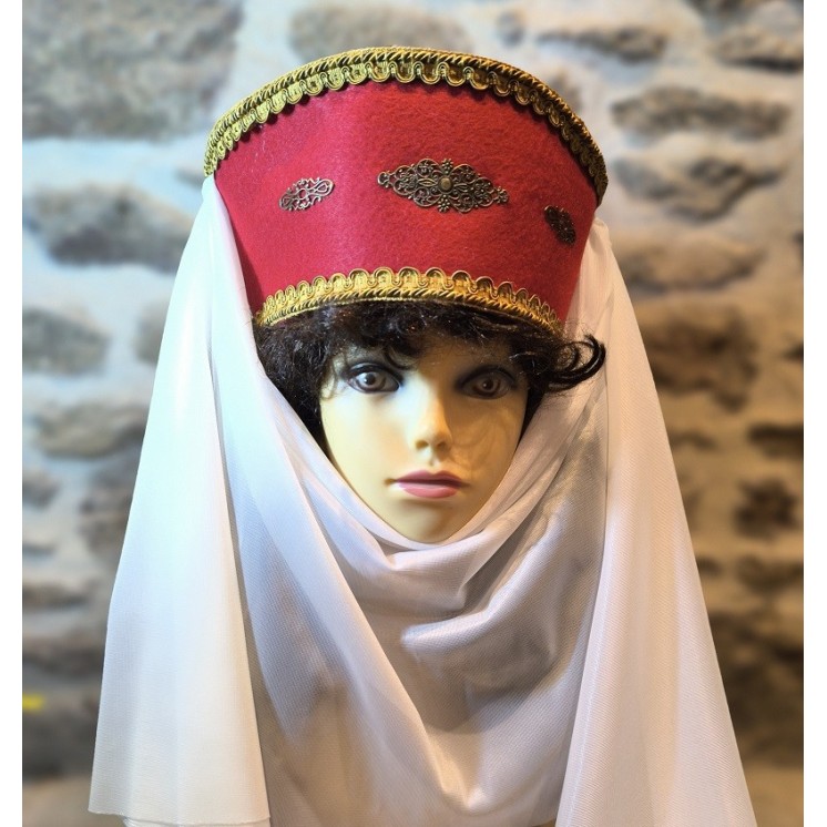 Coiffe médiévale, chapeau moyen-age "Margot", Marguerite de France