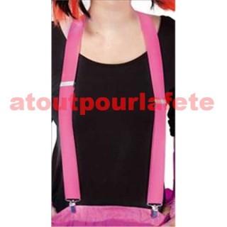 Bretelles fuchsia large pour femme ou homme (la paire)