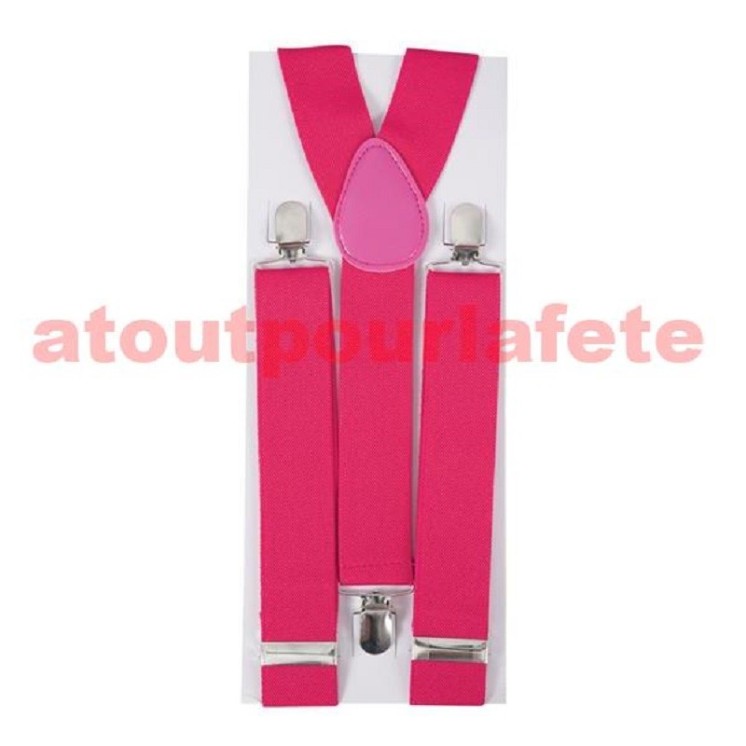 Bretelles fuchsia large pour femme ou homme (la paire)