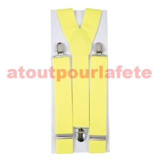 Bretelles jaune large pour femme ou homme (la paire)