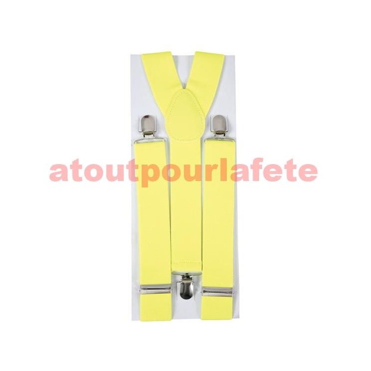 Bretelles jaune large pour femme ou homme (la paire)