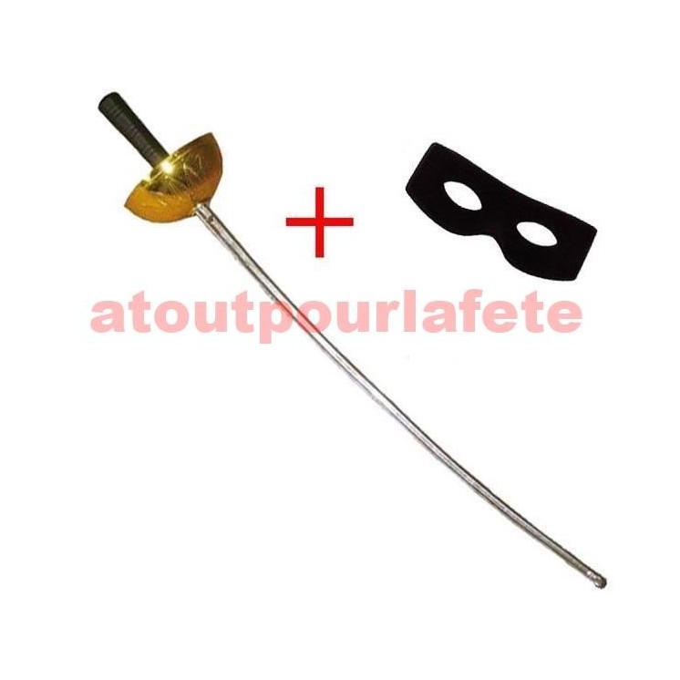 Set de déguisement de Zorro, Justicier, Bandit masqué (Fleuret+Loup)