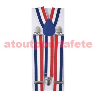 Bretelles drapeau français tricolore "France" adulte Femme ou Homme