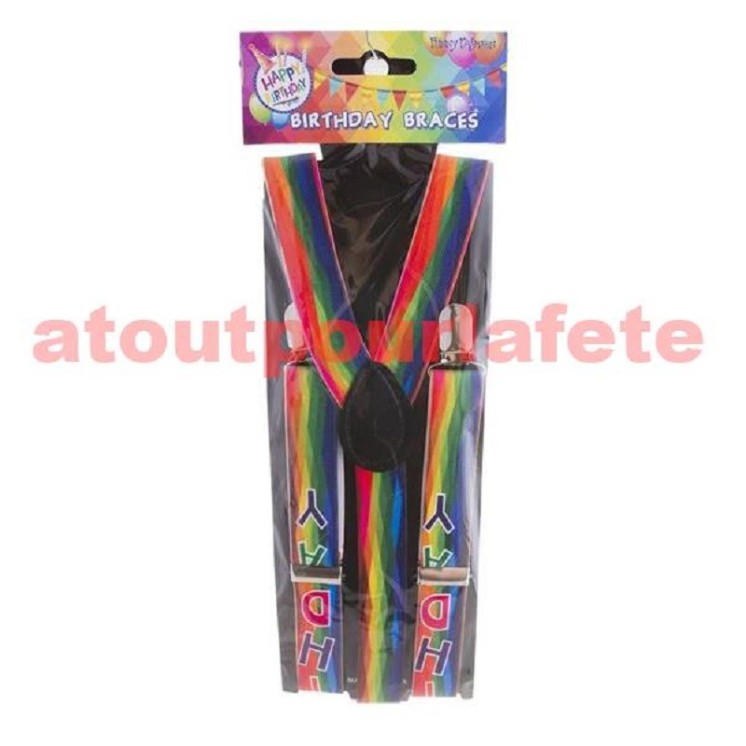 Bretelles Anniversaire "Happy Birthday" (lapaire) adulte Femme ou Homme