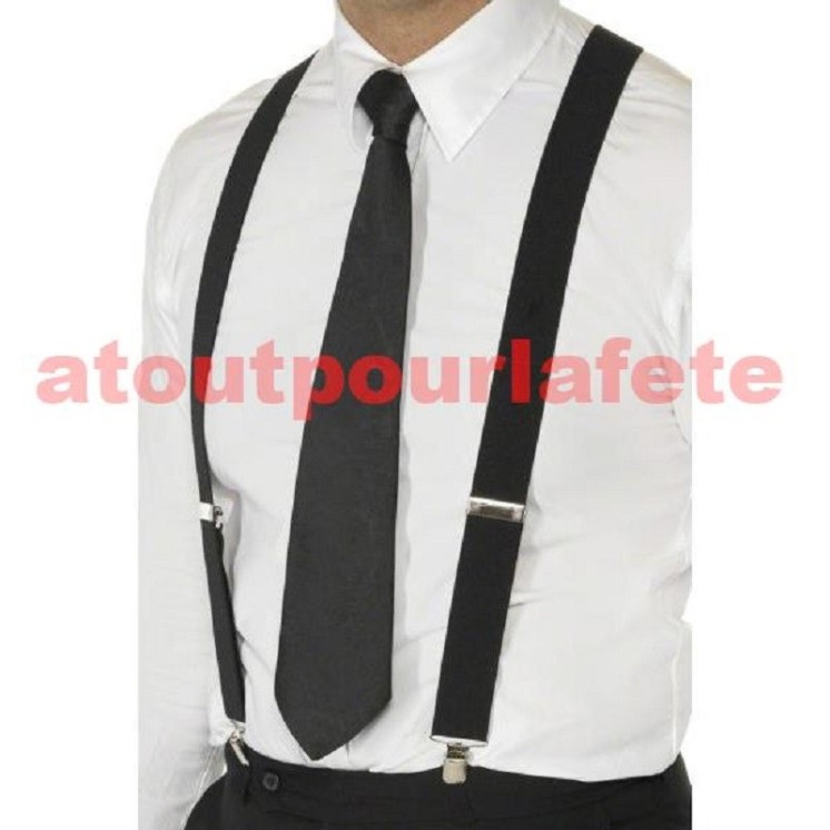 Bretelles noire pour femme ou homme (la paire)