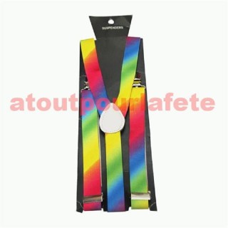 Bretelles "Arc en ciel" Rainbow adulte pour femme ou homme (la paire)