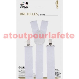 Bretelles blanche adulte pour femme ou homme (la paire)