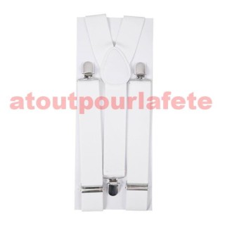 Bretelles blanche adulte pour femme ou homme (la paire)