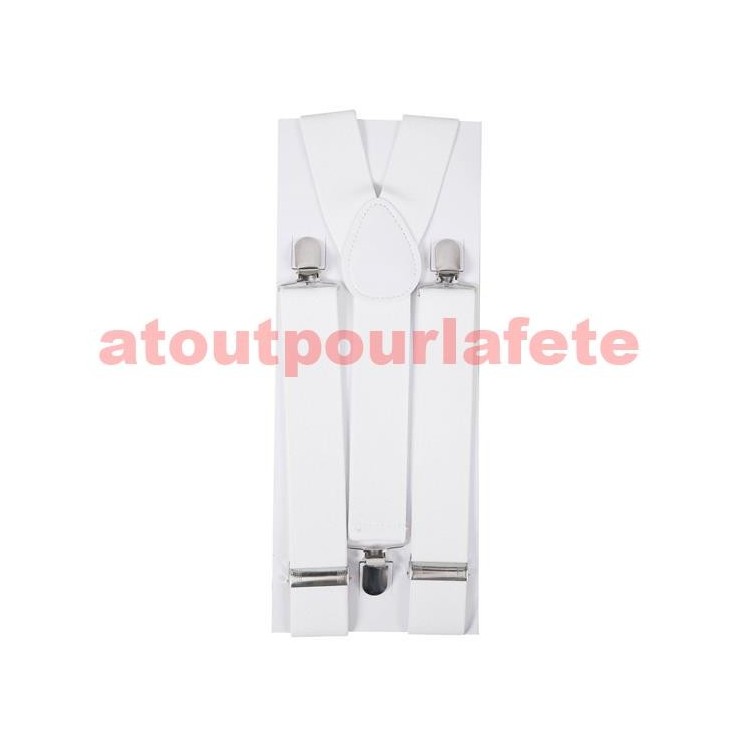 Bretelles blanche adulte pour femme ou homme (la paire)
