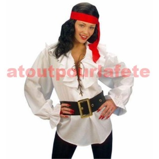 Chemise blanche à jabot  pour deguisement de Pirate, Renaissance, Ecossais (mixte)