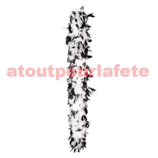Boa cruella d'enfer en plumes blanches-noires