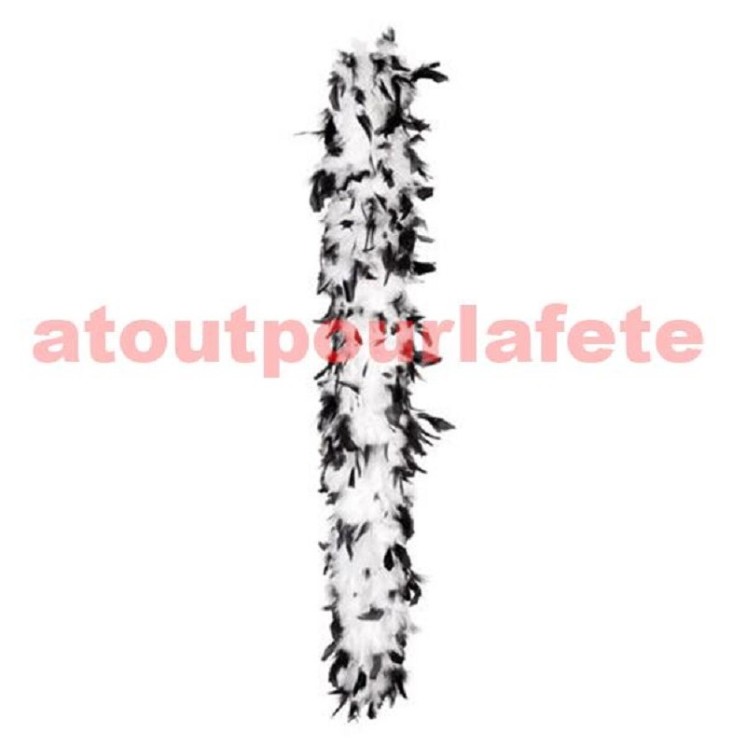 Boa cruella d'enfer en plumes blanches-noires