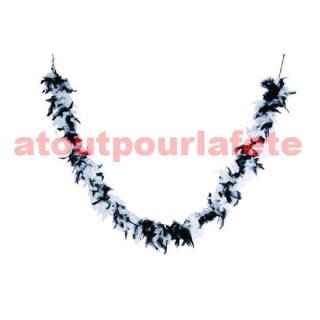 Boa cruella d'enfer en plumes blanches-noires