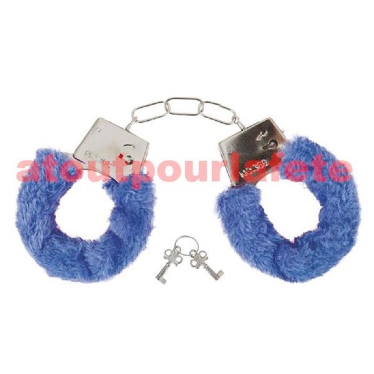 Menottes de l' amour avec fourrure bleu
