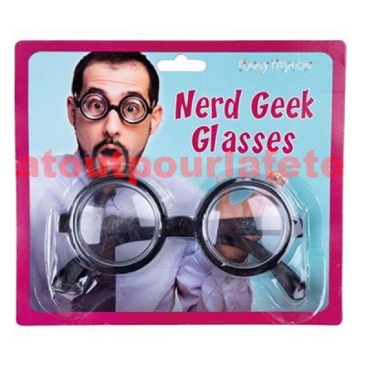 Lunettes de "Myope" Idiot, Geek, Nerd, (la paire)