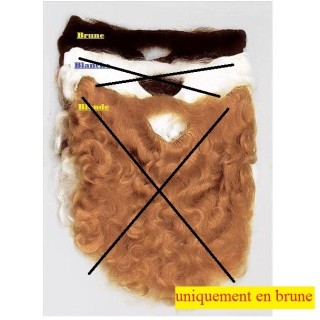 Barbe frisée longue brune,