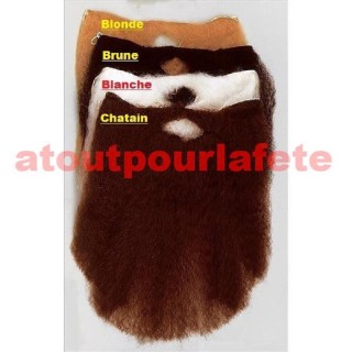 Barbe + moustache raide longue pour deguisement de Rabbin, moine orthodoxe, Imam