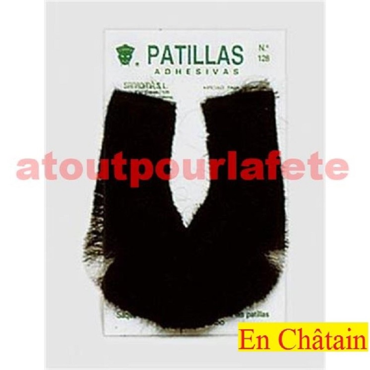 Rouflaquettes, Favoris, Pattes pour déguisement de  Belle epoque, Années 30, Années 70 (la paire)
