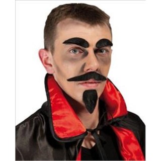Moustache + barbichette + sourcils de diable
