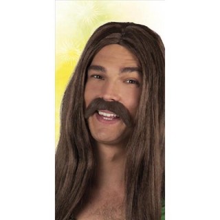 Moustache pour déguisement de Hippie, Baba Cool, 60' Sixties