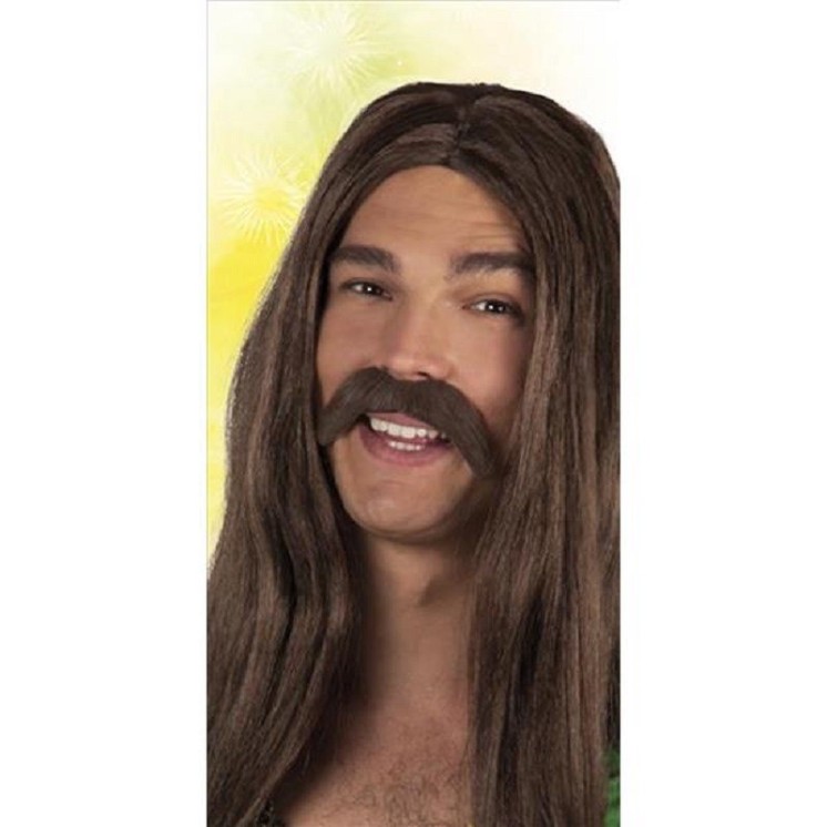 Moustache pour déguisement de Hippie, Baba Cool, 60' Sixties