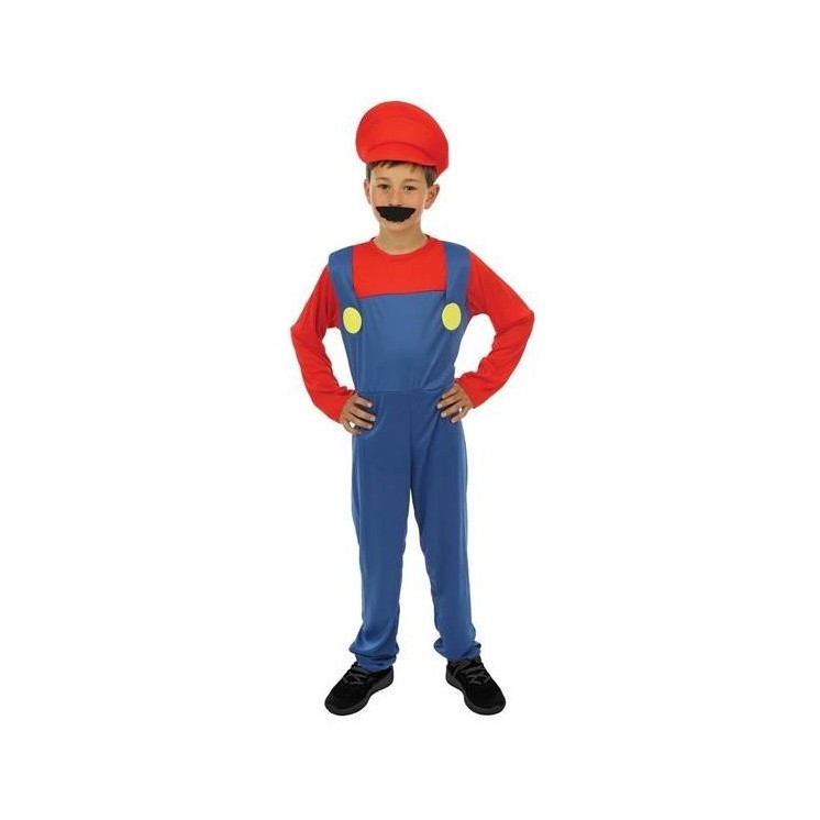 Déguisement Mario Kart enfant comprenant: combinaison, casquette, moustache
