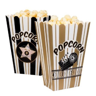 Set de 4 bols cartonnés "Popcorn" Hollywood,