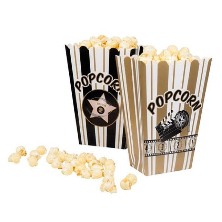 Set de 4 bols cartonnés "Popcorn" Hollywood,