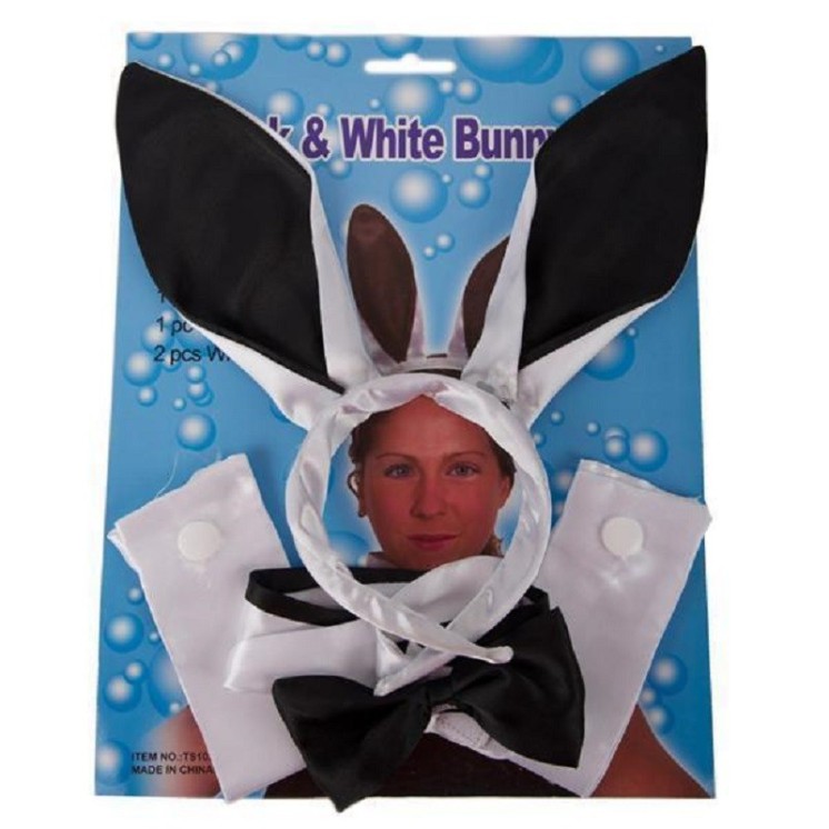 Set deguisement Bunny Girl - Noir et blanc