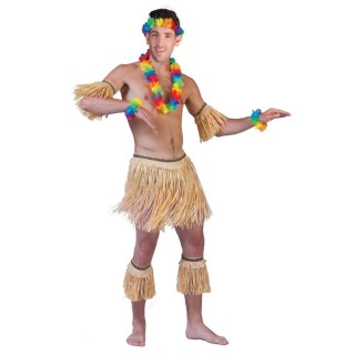 Set Hawaien Zoulou, Africain, Sauvage (Pagne+2 Bras+2 Jambières)