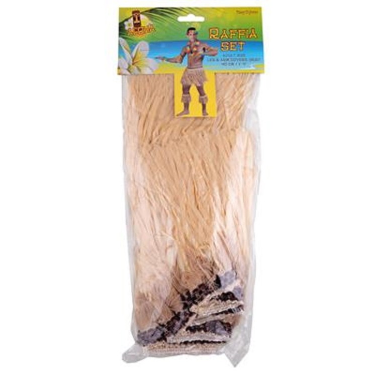 Set Hawaien Zoulou, Africain, Sauvage (Pagne+2 Bras+2 Jambières)