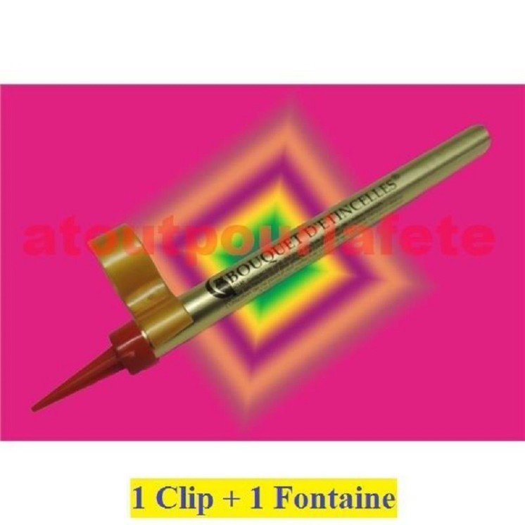 Clip porte fontaine + Fontaine pour bouteille de champagne,Whisky, (3 modele au choix)