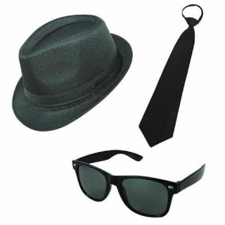 Set Blues Brothers adulte (3 pièces)(1 personne)
