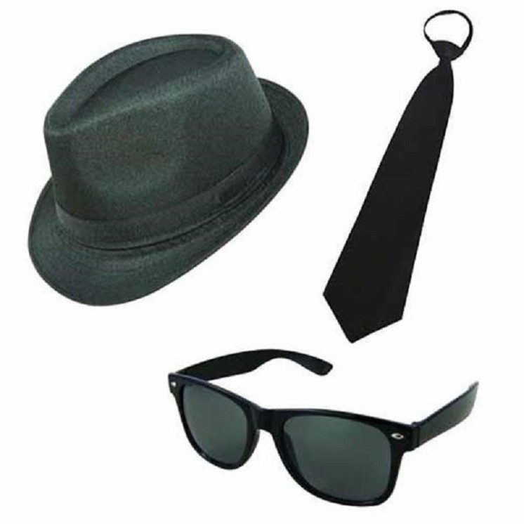 Set Blues Brothers adulte (3 pièces)(1 personne)