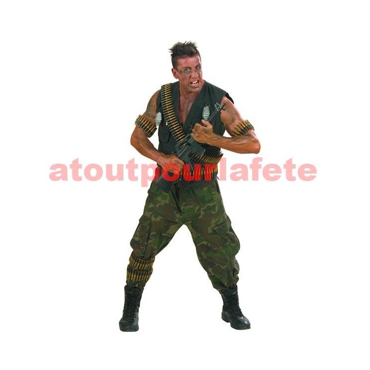 Ceinture Cartouchière de poitrine 96 balles Lara, Rambo, soldat